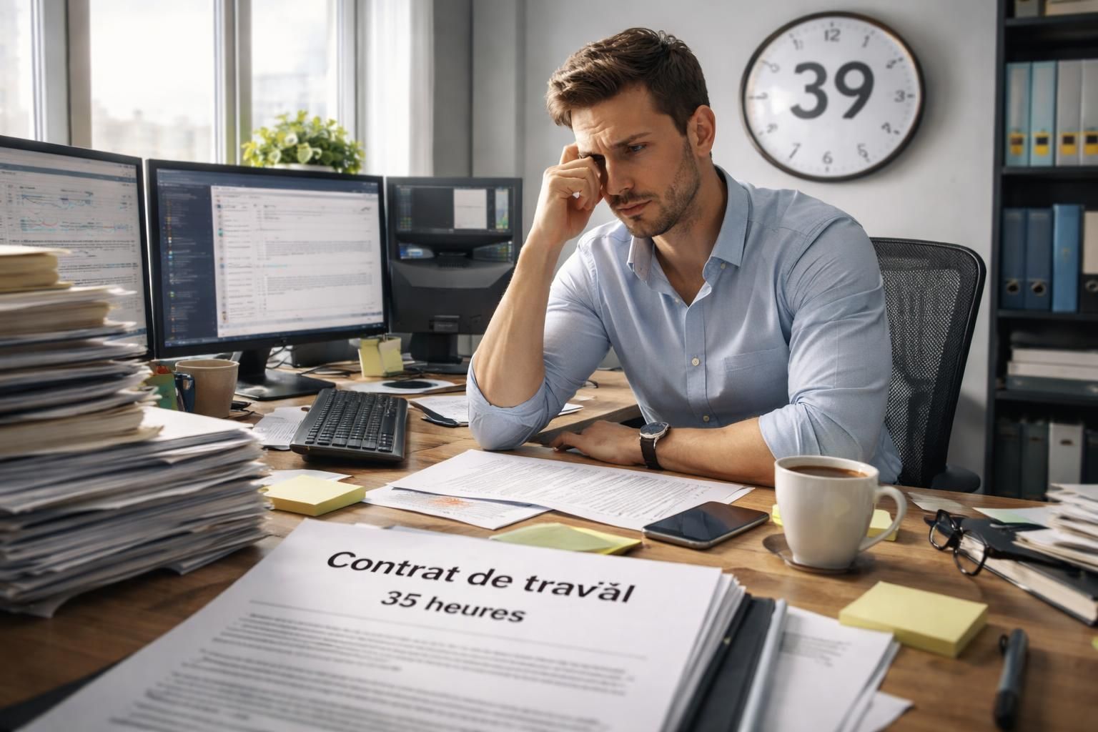 Contrat de travail : 35h inscrites, 39h effectivement travaillées Contrat de travail : 35h inscrites, 39h effectivement travaillées