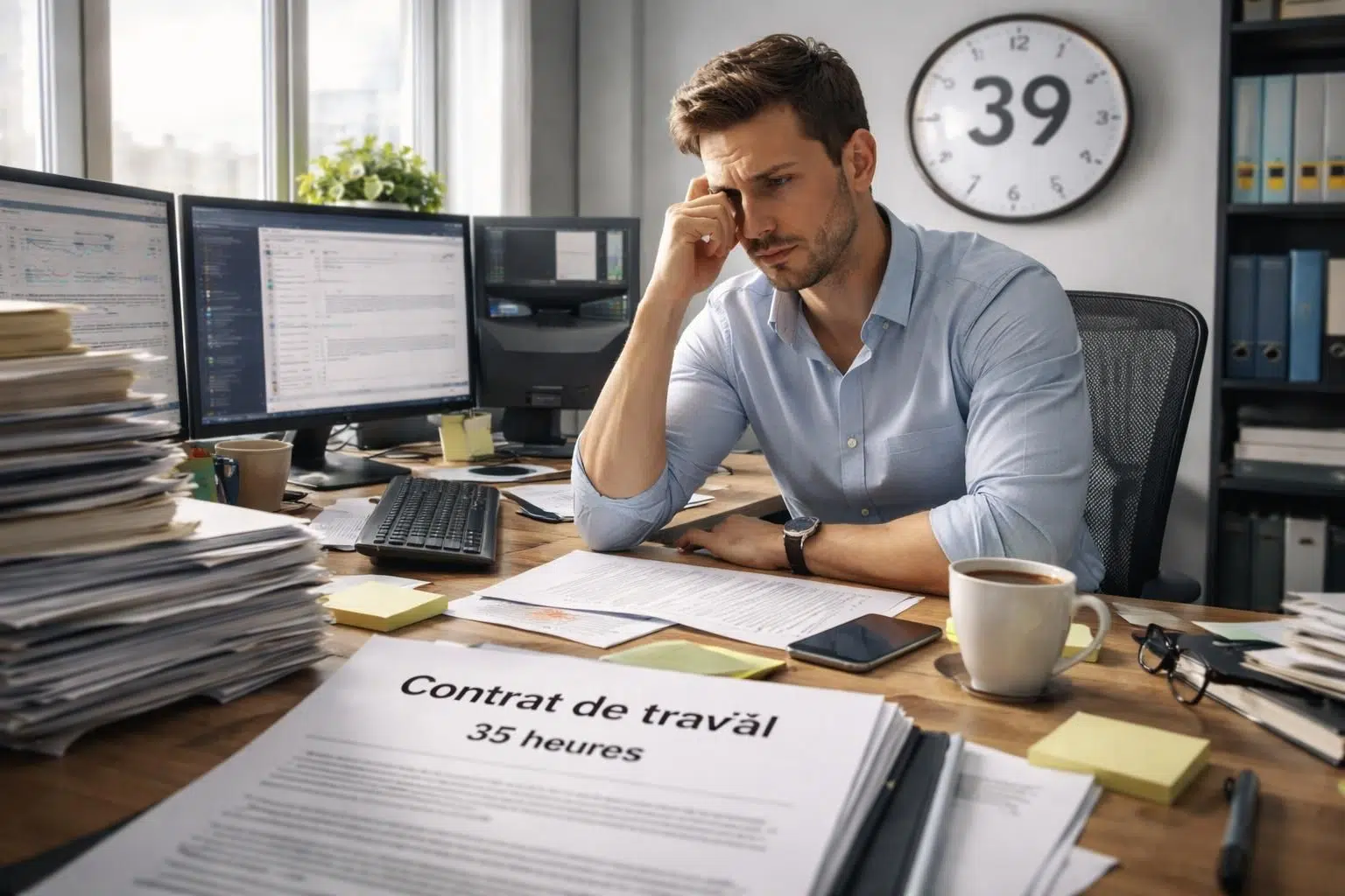 Contrat de travail : 35h inscrites, 39h effectivement travaillées Contrat de travail : 35h inscrites, 39h effectivement travaillées