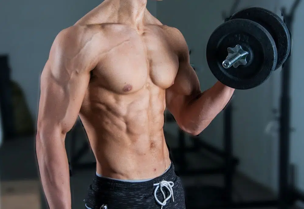 Exercice pectoraux pour homme : développé aux haltères avec rotation interne Exercice pectoraux pour homme : développé aux haltères avec rotation interne