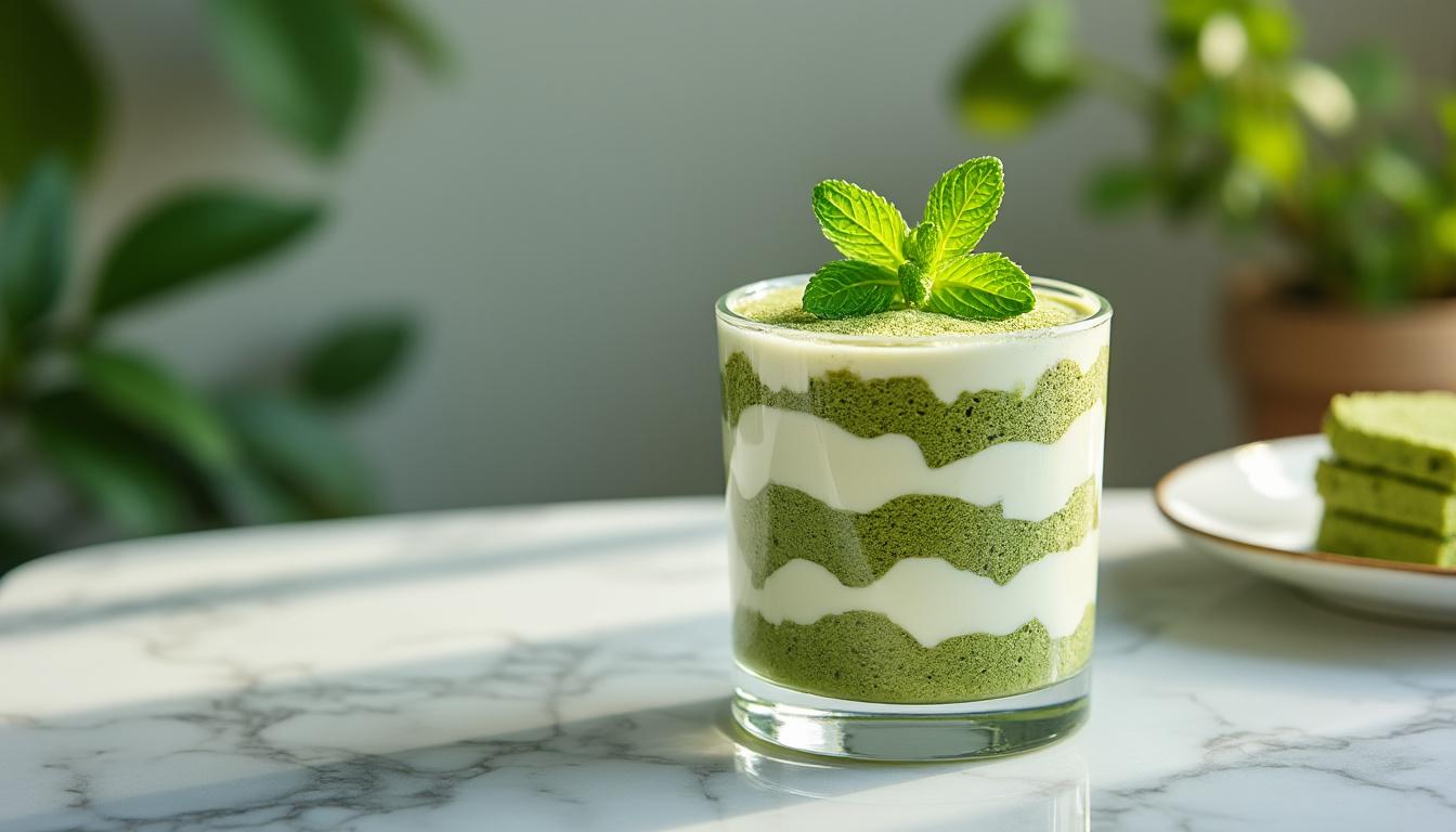 découvrez une recette irrésistible de tiramisu au thé matcha signée michalak. un dessert crémeux et savoureux qui allie l'onctuosité du mascarpone à la délicatesse du matcha, parfait pour émerveiller tous les gourmands.
