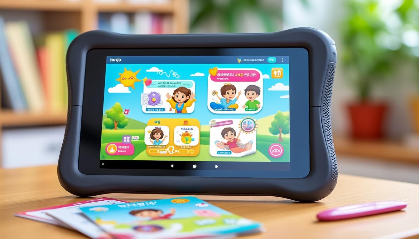 découvrez la tablette tactile enfant by gulli, intégrant la technologie kurio, pour une expérience alliant sécurité et divertissement. offrez à vos enfants un accès à des jeux éducatifs et des contenus adaptés, dans un environnement protégé et stimulant.