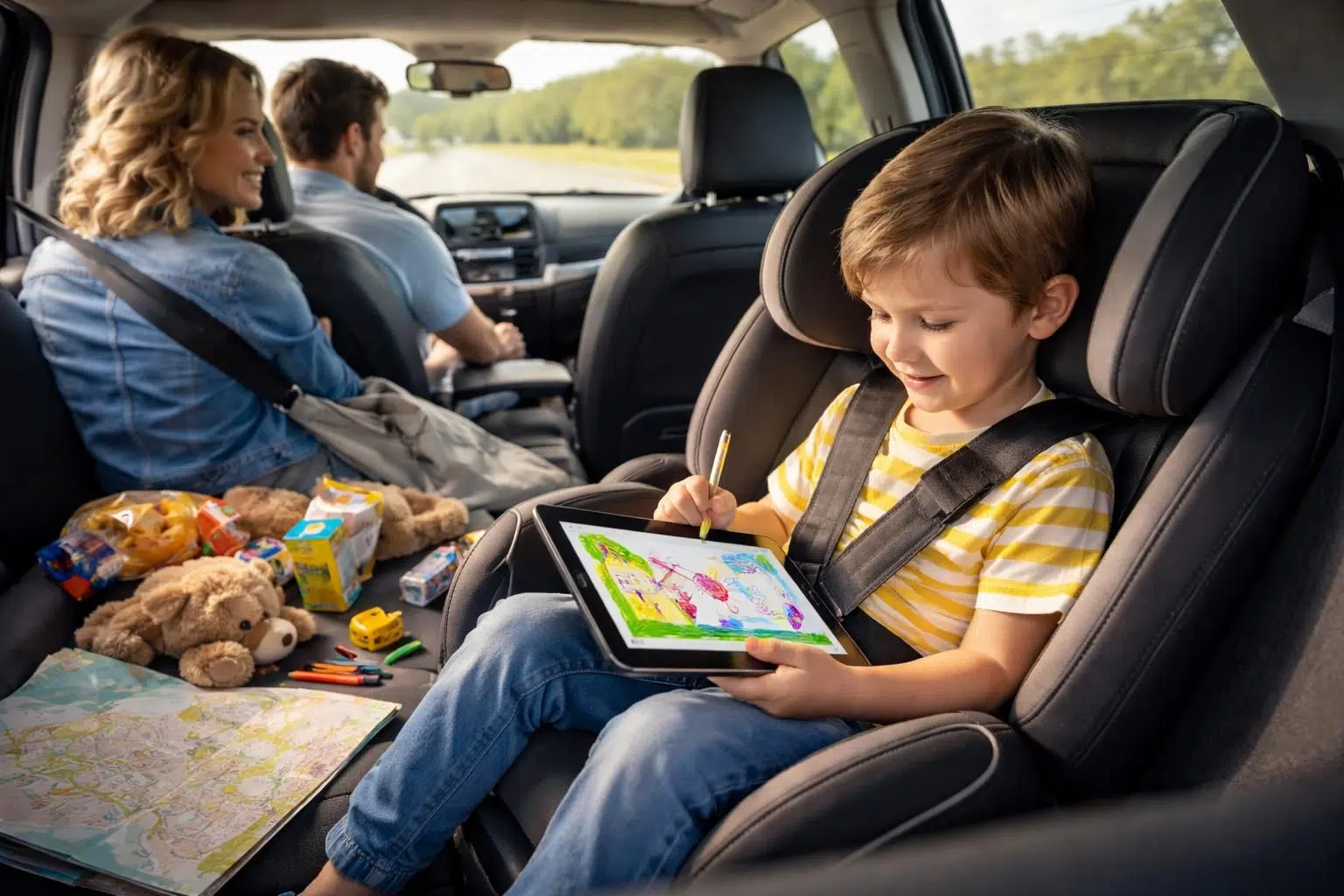 Vacances avec enfants : tablette Samsung pour divertir sur la route