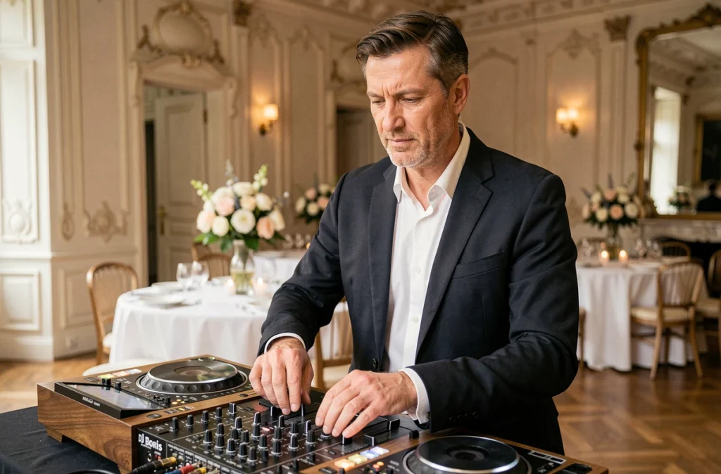 DJ Boris Events en performance dans une salle de réception élégante à Lyon pour une soirée privée